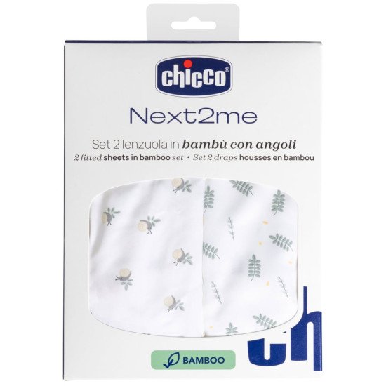 Простынь на резинке Chicco Next2Me Bamboo, 50х83 см, 2 шт. Простынь на резинке Chicco Next2Me Bamboo, 50х83 см, 2 шт.