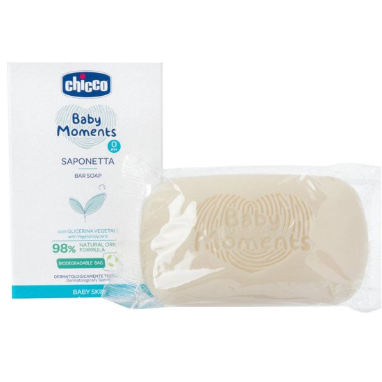 Мыло с глицерином Chicco Baby Moments "Мягкая пена", 100 г