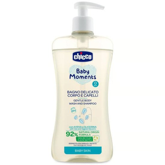 Гель-шампунь для тела и волос с экстрактом овса Chicco Baby Moments "Без слез", 500 мл
