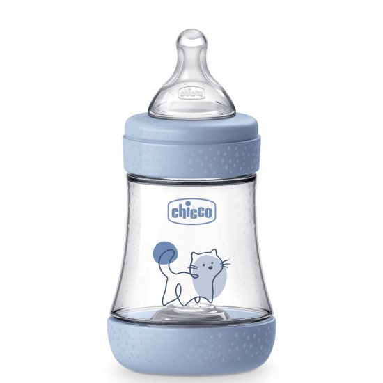 Пляшечка пластик Chicco PERFECT 5 Kitten, 150 мл, соска силікон, 0 м+
