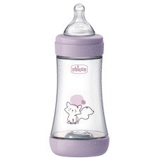 Бутылочка пластик Chicco PERFECT 5 Kitten, 240 мл, соска силикон, 2 м+