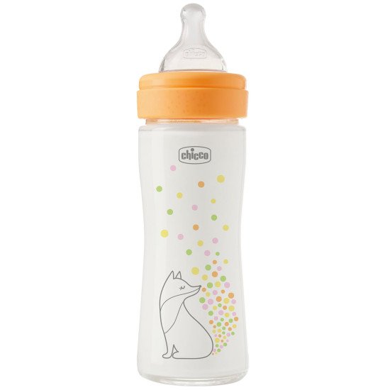 Пляшечка скло Chicco PERFECT Easy, 240 мл, соска силікон, 0 м+ Пляшечка скло Chicco PERFECT Easy, 240 мл, соска силікон, 0 м+