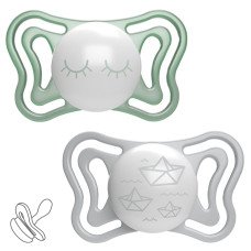 Пустушка Chicco Physio Light, силікон, 16-36 міс., 2 шт., люмінесцентна