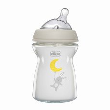 Бутылочка стекло Chicco Natural Feeling NEW, 250 мл, 0м+
