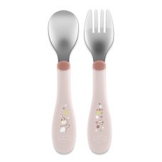 Набор Chicco: ложка и вилка, из нержавеющей стали, 18м+