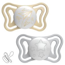 Пустушка Chicco Physio Light, силікон, 6-16 міс., 2 шт., люмінесцентна
