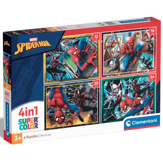 Пазл 4 в 1 Clementoni "Spider-Man", 12,16,20 и 24 элемента