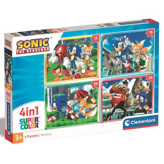Пазл 4 в 1 Clementoni "Sonic", 12,16,20 и 24 элемента