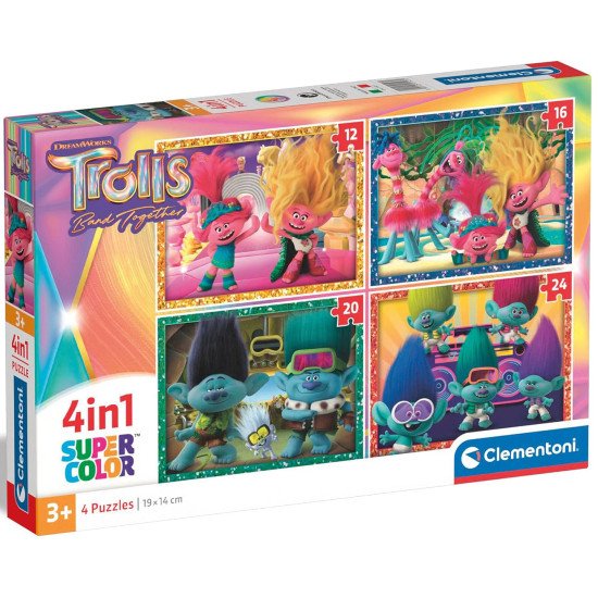 Пазл 4 в 1 Clementoni "Trolls 3" Пазл 4 в 1 Clementoni "Trolls 3"