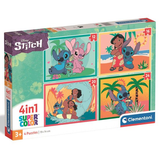 Пазл 4 в 1 Clementoni "Stitch", 12,16,20 та 24 елементи