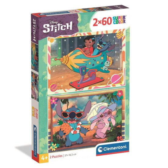 Пазл Clementoni "Stitch", 2 шт. по 60 елементів Пазл Clementoni "Stitch", 2 шт. по 60 елементів