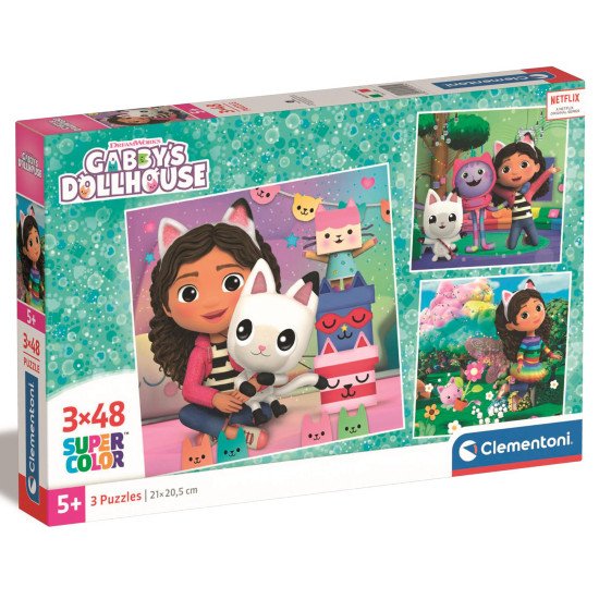 Пазл Clementoni "Gabby`s Dollhouse", 3 шт. по 48 элементов