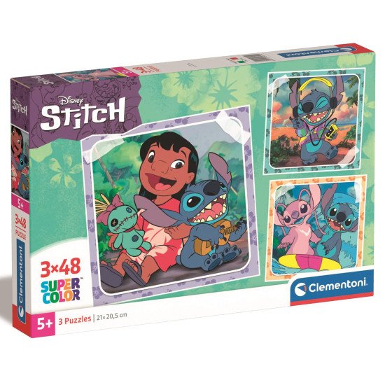 Пазл Clementoni "Stitch", 3 шт. по 48 элементов Пазл Clementoni "Stitch", 3 шт. по 48 элементов