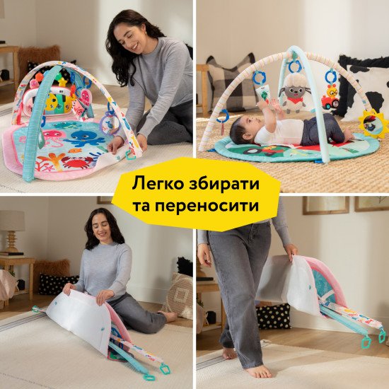Розвиваючий килимок 4 в 1 Baby Einstein Kickin' Tunes. Jellyfish Jamboree