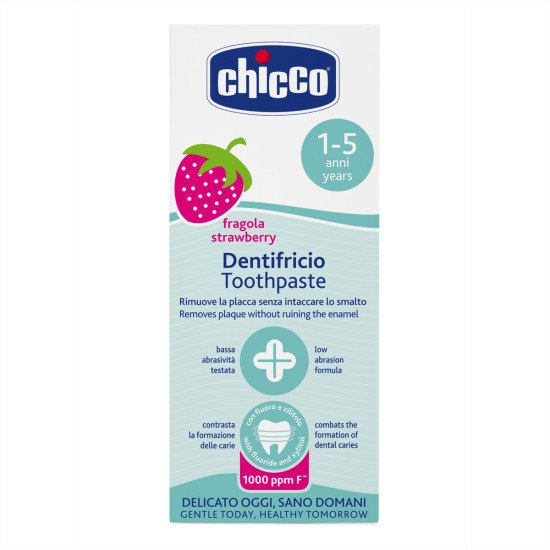Зубна паста Chicco "Полуниця", з фтором, 50 мл Зубна паста Chicco "Полуниця", з фтором, 50 мл