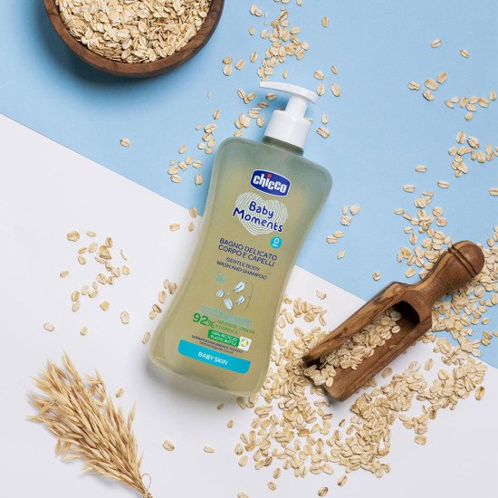 Гель-шампунь для тела и волос с экстрактом овса Chicco Baby Moments "Без слез", 500 мл