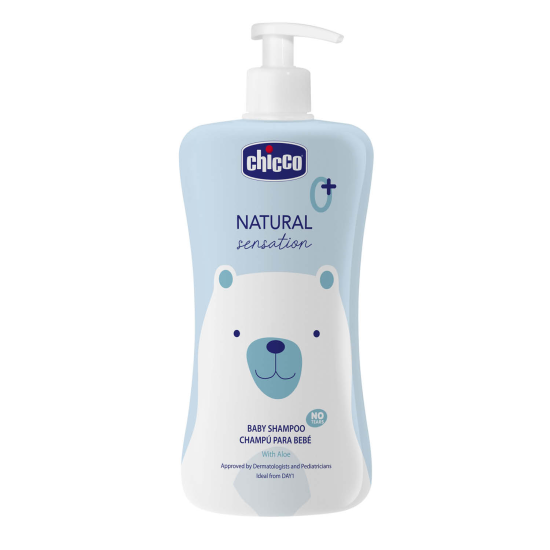 Шампунь с алоэ и маслом сладкого миндаля Chicco Natural Sensation "Без слез", 500 мл Шампунь с алоэ и маслом сладкого миндаля Chicco Natural Sensation "Без слез", 500 мл