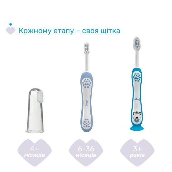 Дорожній набір Chicco: зубна щітка та зубна паста, 6-24 міс.