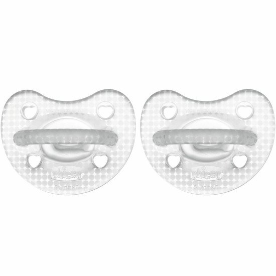 Пустышка Chicco PhysioForma Crystal, силикон, 2-6 мес., 2 шт.