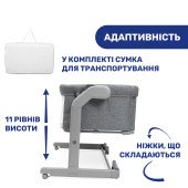 Дитяче ліжечко Chicco Next2Me Magic Evo темно-сірий