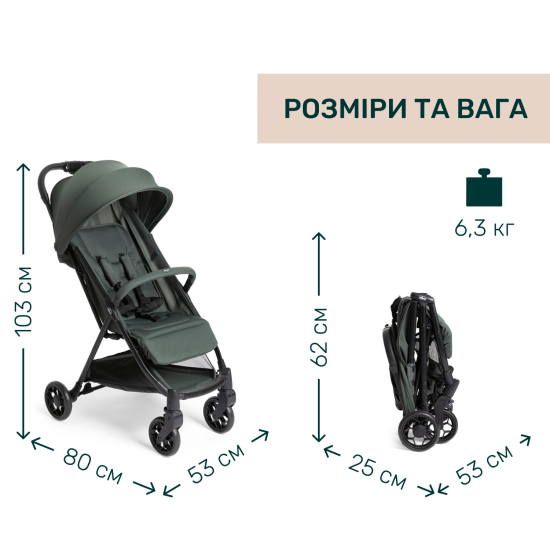 Коляска прогулянкова Chicco Urbino оливковий Коляска прогулянкова Chicco Urbino оливковий