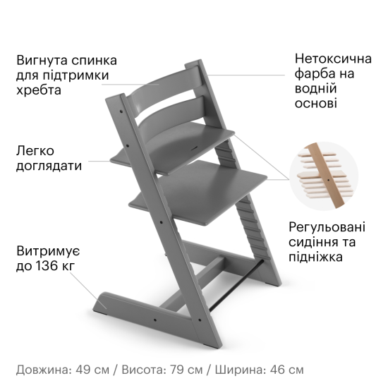 Стільчик Stokke Tripp Trapp Storm Grey