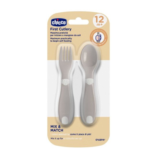 Набор Chicco First Cutlery: ложка и вилка, 12м+ Набор Chicco First Cutlery: ложка и вилка, 12м+