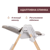Стульчик для кормления Chicco Polly Armonia серый