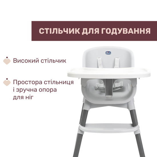Стільчик для годування 3 в 1 Chicco Polly Zest Стільчик для годування 3 в 1 Chicco Polly Zest