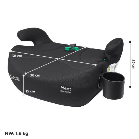 Автокрісло-бустер CARRELLO Next CRL-16011A Midnight Black i-Size 125-150см+напр.рем, підскл /2/ Автокрісло-бустер CARRELLO Next CRL-16011A Midnight Black i-Size 125-150см+напр.рем, підскл /2/