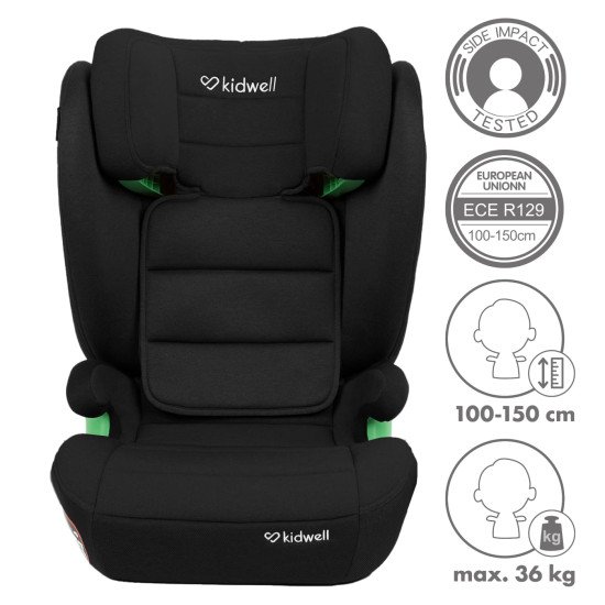 Дитяче автокрісло Kidwell Weston I-Size ISOFIX 100-150см (15-36кг) black
