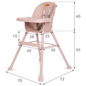 Стілець для годуваня Kidwell Eatan pink