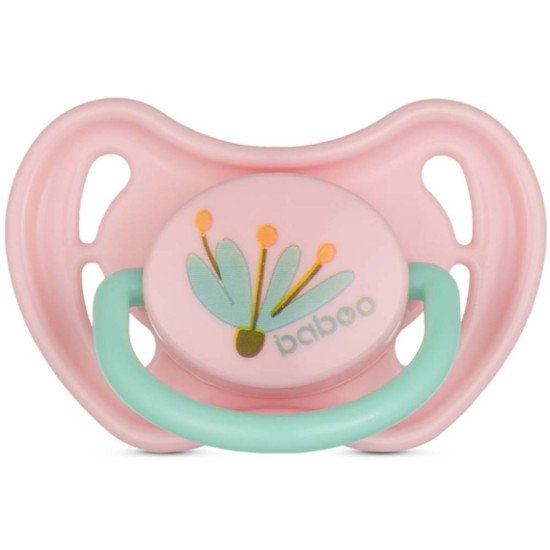 Пустушка кругла BABOO латексна, рожева, Flora, 6+ міс Пустушка кругла BABOO латексна, рожева, Flora, 6+ міс