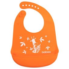 Нагрудник силіконовий BABOO, помаранчевий, Safari, 4+ міс Нагрудник силіконовий BABOO, помаранчевий, Safari, 4+ міс
