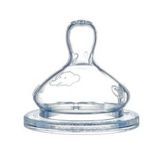 Силіконова соска BEBE CONFORT Emotion 2шт розмір S1 три швидкості широка основа