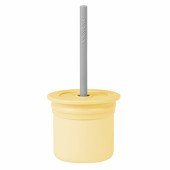 Чашка-контейнер з трубочкою силіконова MinikOiOi Sip+Snack - Mellow Yellow / Powder Grey Чашка-контейнер з трубочкою силіконова MinikOiOi Sip+Snack - Mellow Yellow / Powder Grey