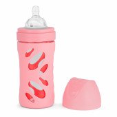 Скляна антиколікова пляшечка із силіконовою соскою 260мл Twistshake Pastel Pink