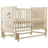 Ліжко Babyroom Ведмедик M-02 маятник, відкидний бік бук слонова кістка