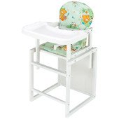 Стільчик-трансформер Babyroom Поні-240 білий зелений (ведмедики та бджілки) Стільчик-трансформер Babyroom Поні-240 білий зелений (ведмедики та бджілки)