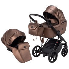 Коляска 2 в 1 Bair Infinity кожа 100% BI-02- AMO bronze pearl (бронза перламутр)