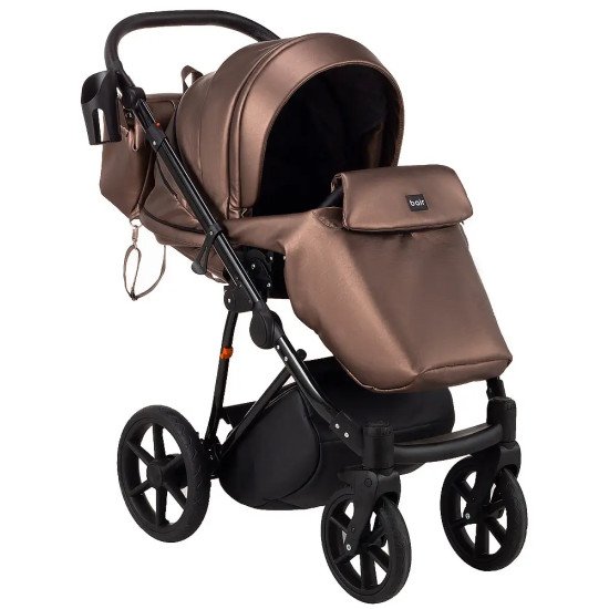 Коляска 2 в 1 Bair Infinity кожа 100% BI-02- AMO bronze pearl (бронза перламутр)