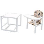 Стульчик-трансформер Babyroom Пони-240 белый бежевый (совы)