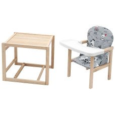 Стульчик-трансформер Babyroom Пони-230 eko серый (собачки)