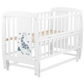 Кровать Babyroom Жирафік DJMO-02 маятник, откидной бок бук белый Кровать Babyroom Жирафік DJMO-02 маятник, откидной бок бук белый