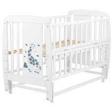 Ліжко Babyroom Жирафік DJMO-02 маятник, відкидний бік бук білий Ліжко Babyroom Жирафік DJMO-02 маятник, відкидний бік бук білий