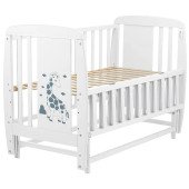 Кровать Babyroom Жирафік DJMO-02 маятник, откидной бок бук белый Кровать Babyroom Жирафік DJMO-02 маятник, откидной бок бук белый