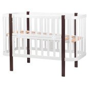 Ліжко Babyroom Місяць 120x60 білий / венге