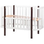 Ліжко Babyroom Місяць 120x60 білий / венге