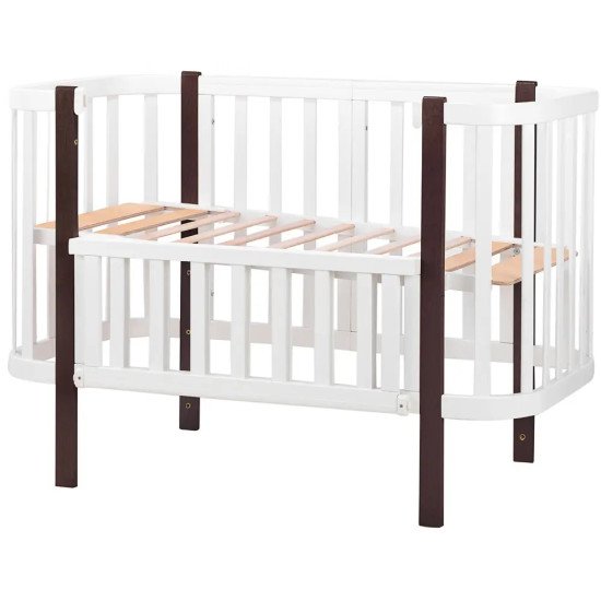 Ліжко Babyroom Місяць 120x60 білий / венге