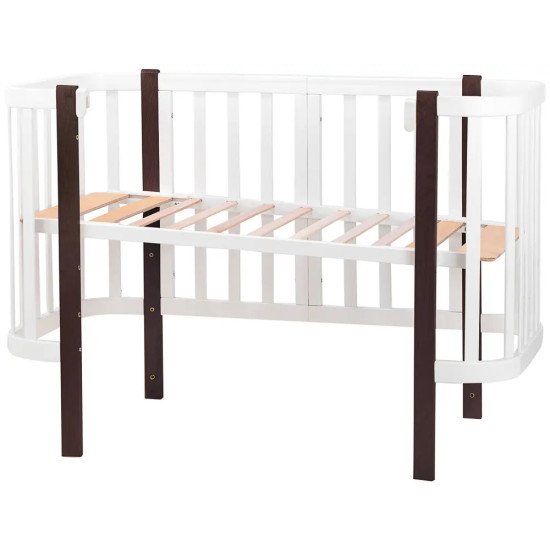 Ліжко Babyroom Місяць 120x60 білий / венге